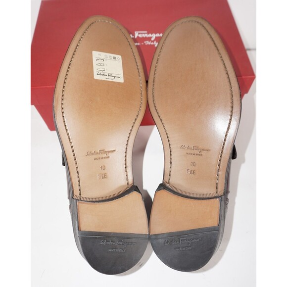 Salvatore Ferragamo GENESIS Dark Red Leather Mens Slip On Dress Shoes 10.5 EEE - Picture 5 of 6